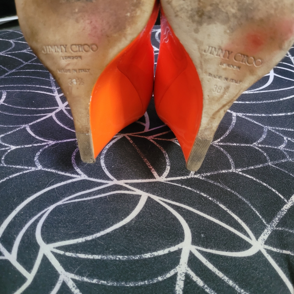 Jimmy Choo Vibrant Orange Heels - Picture 3 of 7